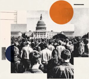 Hero collage of people and the U.S. Capitol
